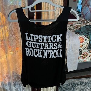 Poetry Black Graphic Tank Top